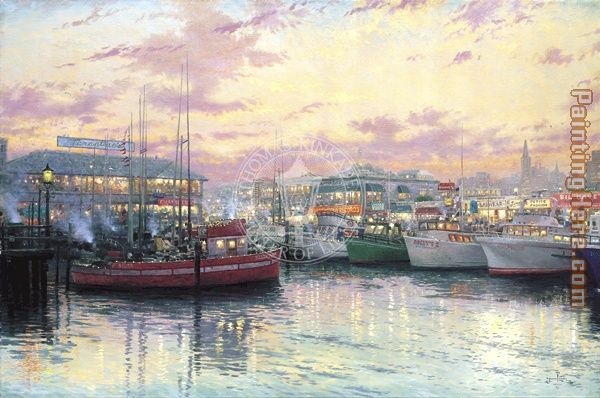 San Francisco Fisherman's Wharf painting - Thomas Kinkade San Francisco Fisherman's Wharf art painting